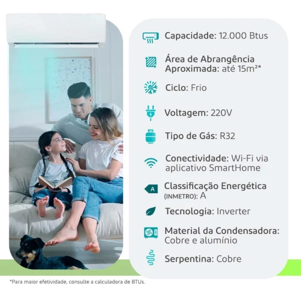 Ar Condicionado Split Hw Inverter Airvolution Connect R-32 Springer - Image 2